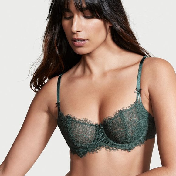 NWOT Victoria's Secret Dream Angels Push Up Without Padding in Green, 32C - Picture 1 of 9